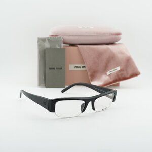 Miu Miu MUB07S 16K08N Rectangle Sunglasses – Black/Blue-Violet Light Filter